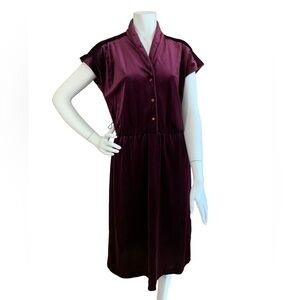 Vintage velveteen burgandy dress.  Sz. 12.  EUC
